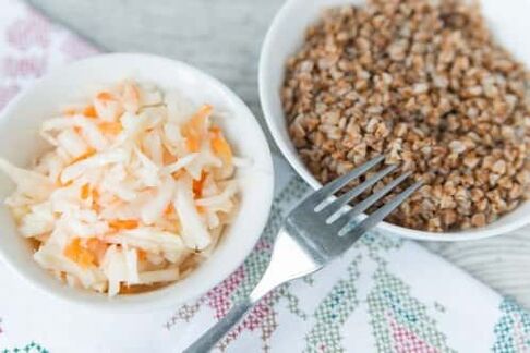 Buckwheat porridge and salad