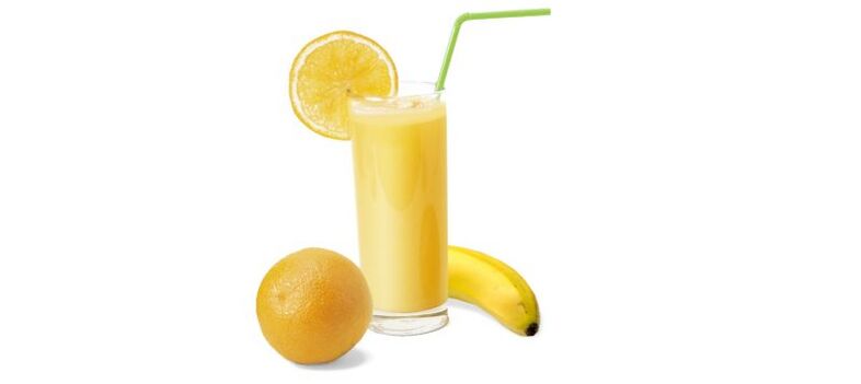 banana and orange smoothie drink for diet